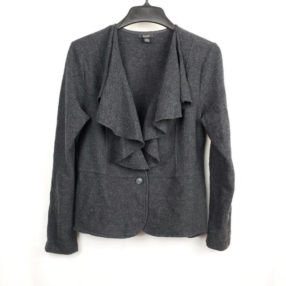 Alfani Ruffled Collar 100% Merino Wool Sweater